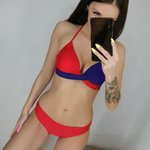 Beach Swimsuit Color Block Bikini - My Beach Kit