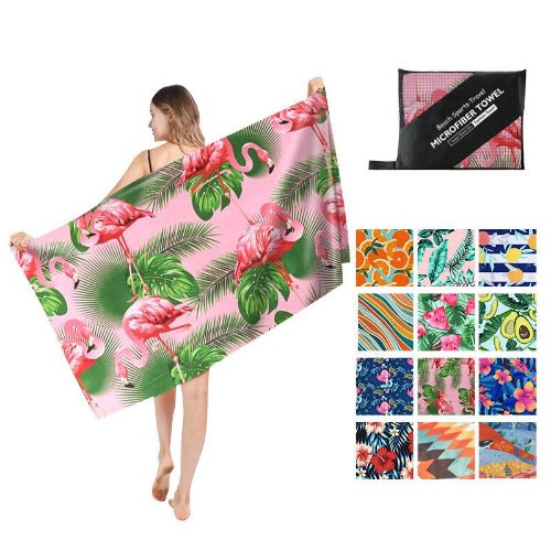 Double Sided Fleece Printed Microfiber Towel - My Beach Kit