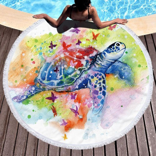 Microfiber Round Digital Print Beach Towel - My Beach Kit