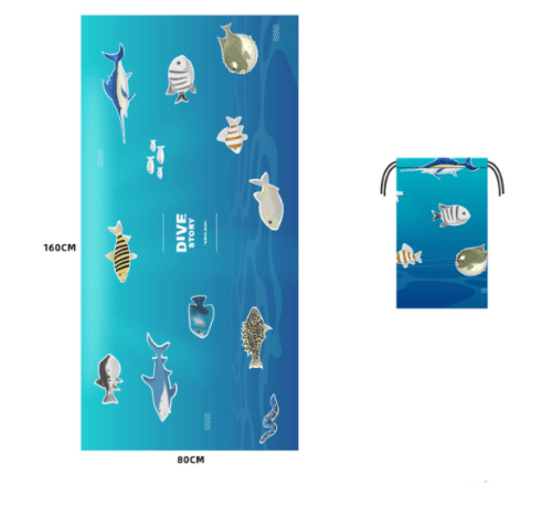 Printed Swim Microfiber Beach Towel - My Beach Kit