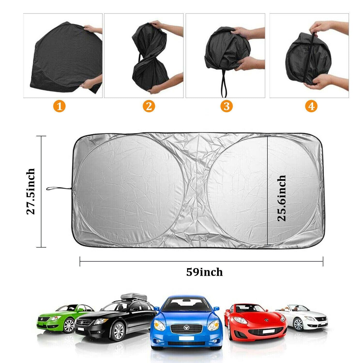 Foldable Car Front Rear Window Windshield Sun Shade Shield Cover Visor UV Block - My Beach Kit