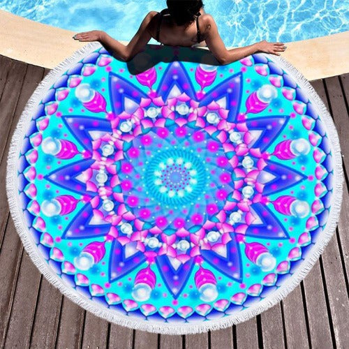 Microfiber 3D Printed Round Beach Towel - My Beach Kit