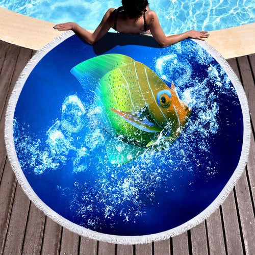 Microfiber Round Digital Print Beach Towel - My Beach Kit