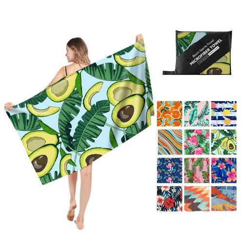 Double Sided Fleece Printed Microfiber Towel - My Beach Kit